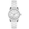 Time and Tru Women's White Bezel Watch with Silicone Strap