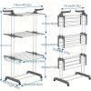Multi functional multi-layer folding clothes drying rack for home use, indoor and outdoor clothes drying rack, with 4 lockable wheels, expandable